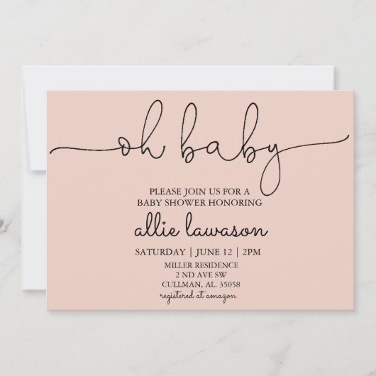 オーベビー |ベビーシャワー招待状 招待状 (正面)