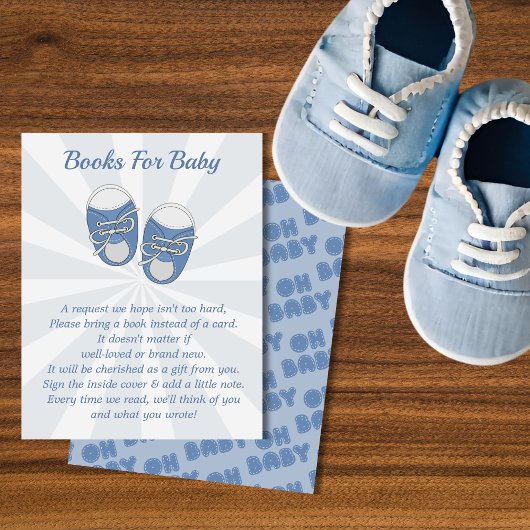 オーベビー |ベビーシューズほこりっぽいブルーボーイブックリクエスト エンクロージャーカード
