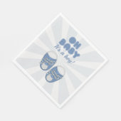 オーベビー |ベビーシューズほこりっぽいブルーボーイベビーシャワー スタンダードランチョンナプキン (角)