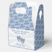 オーベビー |ベビーシューズほこりっぽいブルーボーイベビーシャワー フェイバーボックス (オープン)