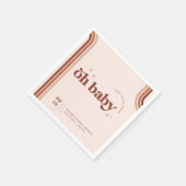 オーベビー | レトロ70年代の赤ちゃんシャワー スタンダードカクテルナプキン (角)