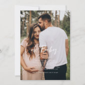 オーベビー |写真シンプル赤ちゃんシャワー 招待状 (正面)