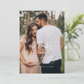 オーベビー |写真シンプル赤ちゃんシャワー 招待状 (スタンド正面)