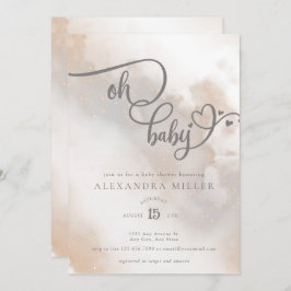 オーベビー |赤男女兼用ちゃんシャワー 招待状