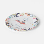 オーベビー | ChicフローラBotanical Storkベビーシャワー ペーパープレート (アングル)