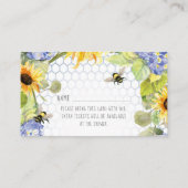 オーベー(昆虫)マルハナバチひまわりベビーおむつラッフル 名刺 (裏面)