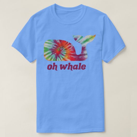 オーホエール絞り染めオルカ恋人おもしろい Tシャツ (デザイン正面)