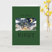 オーホーリーナイトアフリカンアメリカ出生クリスマス カード (黄色い花)