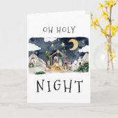 オーホーリーナイトアフリカンアメリカ出生クリスマス カード (黄色い花)