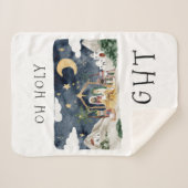 オーホーリーナイトアフリカンアメリカ出生クリスマス シェルパブランケット (正面(横))