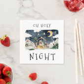 オーホーリーナイトアフリカンアメリカ出生クリスマス スタンダードカクテルナプキン (インサイチュ)