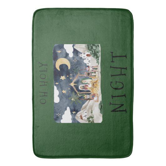 オーホーリーナイトアフリカンアメリカ出生クリスマス バスマット (正面縦)