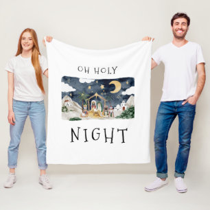 オーホーリーナイトアフリカンアメリカ出生クリスマス フリースブランケット