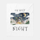 オーホーリーナイトアフリカンアメリカ出生クリスマス フリースブランケット (正面)