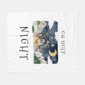 オーホーリーナイトアフリカンアメリカ出生クリスマス フリースブランケット (正面(横))