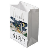 オーホーリーナイトアフリカンアメリカ出生クリスマス ミディアムペーパーバッグ (正面アングル)