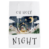 オーホーリーナイトアフリカンアメリカ出生クリスマス ミディアムペーパーバッグ (裏面)