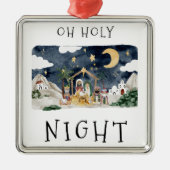 オーホーリーナイトアフリカンアメリカ出生クリスマス メタルオーナメント (正面)