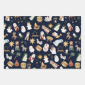 オーホーリーナイトアフリカンアメリカ出生クリスマス ラッピングペーパーシート (正面2)