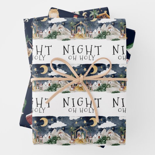 オーホーリーナイトアフリカンアメリカ出生クリスマス ラッピングペーパーシート (インサイチュ)