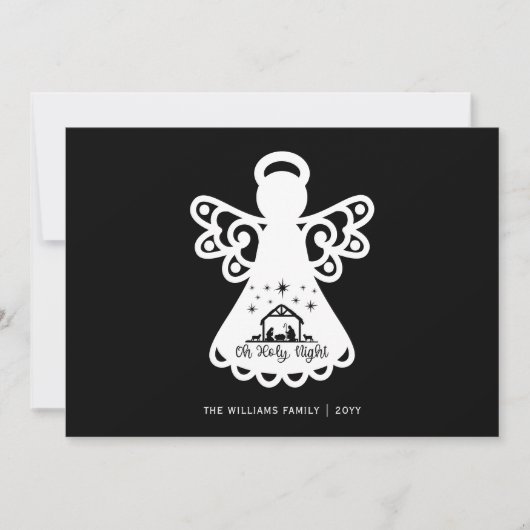 オーホーリーナイトエンジェルフォト白黒クリスマス (正面)