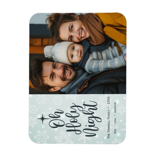 オーホーリーナイトカスタム宗教写真クリスマス マグネット (縦)