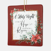 オーホーリーナイトクリスマスカロルレッドグリーンフローラ セラミックオーナメント (左)