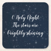 オーホーリーナイトクリスマスソングスターズホリデー スクエアペーパーコースター (正面)