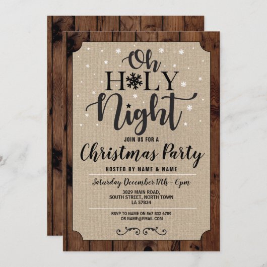 オーホーリーナイトクリスマスパーティーホリデイズカロル 招待状 (正面/裏面)