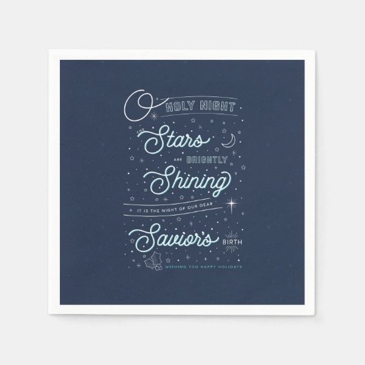 オーホーリーナイトクリスマスパーティー紙ナプキンス スタンダードカクテルナプキン (正面)
