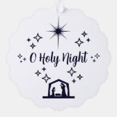 オーホーリーナイトクリスマスミニマルタイポグラフィ オーナメントカード (裏面)