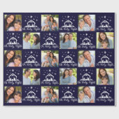 オーホーリーナイトスクリプトタイポグラフィ出生 ラッピングペーパー (フラット)