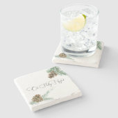 オーホーリーナイトパインコーン&バフクリスマス ストーンコースター (横)