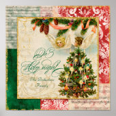 オーホーリーナイトヴィンテージクリスマスカロルシート音楽 ポスター (正面)