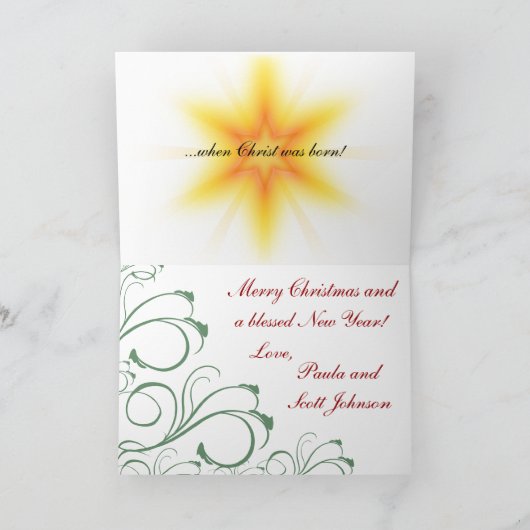 オーホーリーナイト出生クリスマスカード シーズンカード (内部)