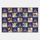 オーホーリーナイト出生ネイビー金ゴールドスター ラッピングペーパーシート (正面)