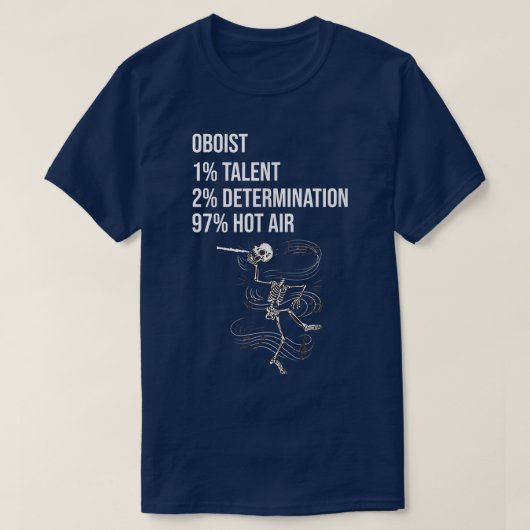 オーボおもしろいリスト音楽オーケストラSkeleton Oboe Player  Tシャツ (デザイン正面)