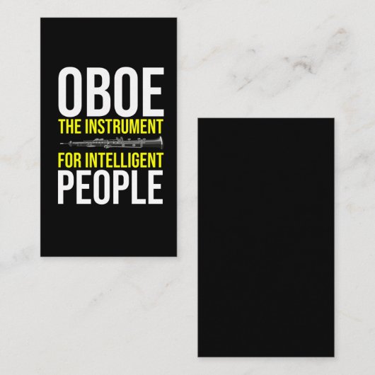 オーボおもしろいープレーヤー知性があるミュージシャンユーモア 名刺 (正面/裏面)