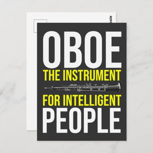 オーボエおもしろいプレイヤーの知性があるミュージシャンユーモア ポストカード (正面/裏面)