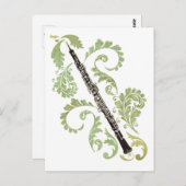 オーボエと葉 ポストカード (正面/裏面)