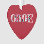 オーボエハート文字 オーナメント (正面)