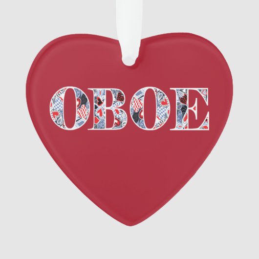 オーボエハート文字 オーナメント (正面)