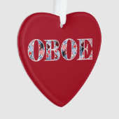 オーボエハート文字 オーナメント (正面)