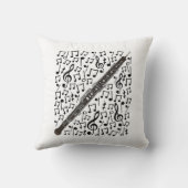 オーボエミュージカルノートOboistウッドウィンドミュージック先生 クッション (裏面)