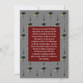 オーボエミュージシャン卒業パーティー音楽 招待状 (裏面)