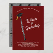 オーボエミュージシャン卒業パーティー音楽 招待状 (正面/裏面)