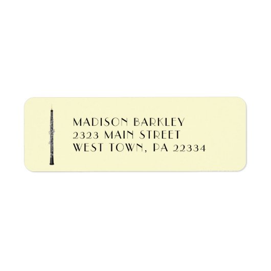 オーボエミュージシャン音楽先生 ラベル (正面)