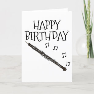 オーボエ誕生日カードウッドウィンドミュージシャン サンキューカード