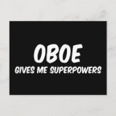 オーボエ超大国スーパーヒーローおもしろいミュージック ポストカード (正面)