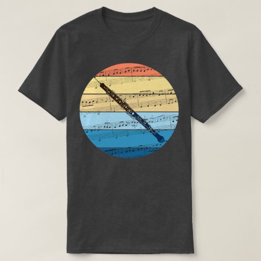 オーボエ音楽記譜法オーボストウッドウィンドミュージシャン Tシャツ (デザイン正面)